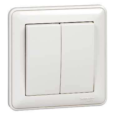 Изображение товара Systeme Electric Wessen 59 Бел Выключатель 2-клавишный , 10АХ, (в сборе)
