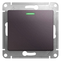 Изображение товара Systeme Electric Glossa Сиреневый туман Выключатель 1-клавишный с подсветкой, сх.1а, 10AX