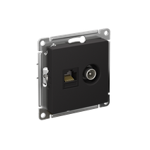 Изображение товара Systeme Electric AtlasDesign Карбон Розетка двойная комп+ТВ, RJ45+TV, кат.5E, механизм