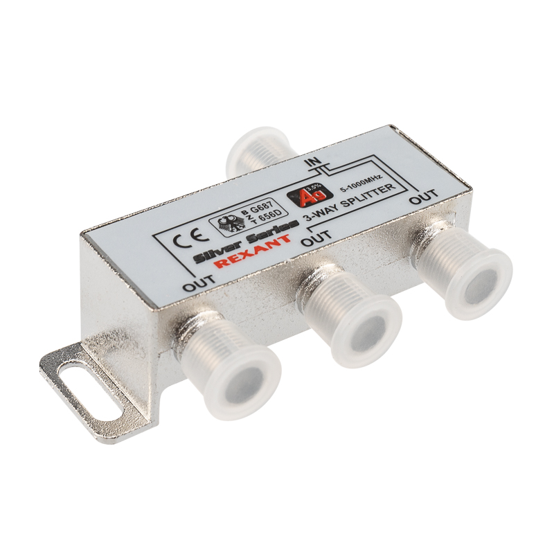 Изображение товара Делитель ТВ REXANT 3x выход, 5-1000 МГц, Silver
