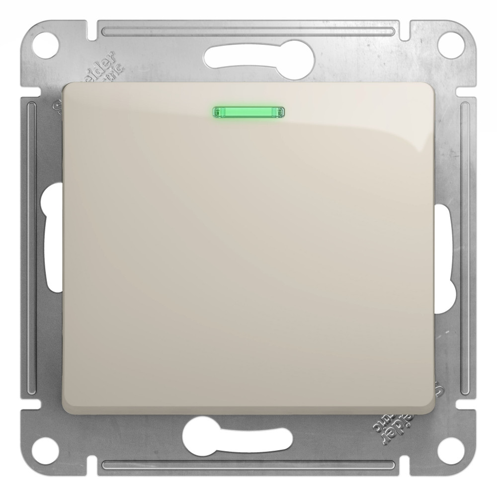 Изображение товара Glossa молочный 1-клавишный выключатель с подсветкой