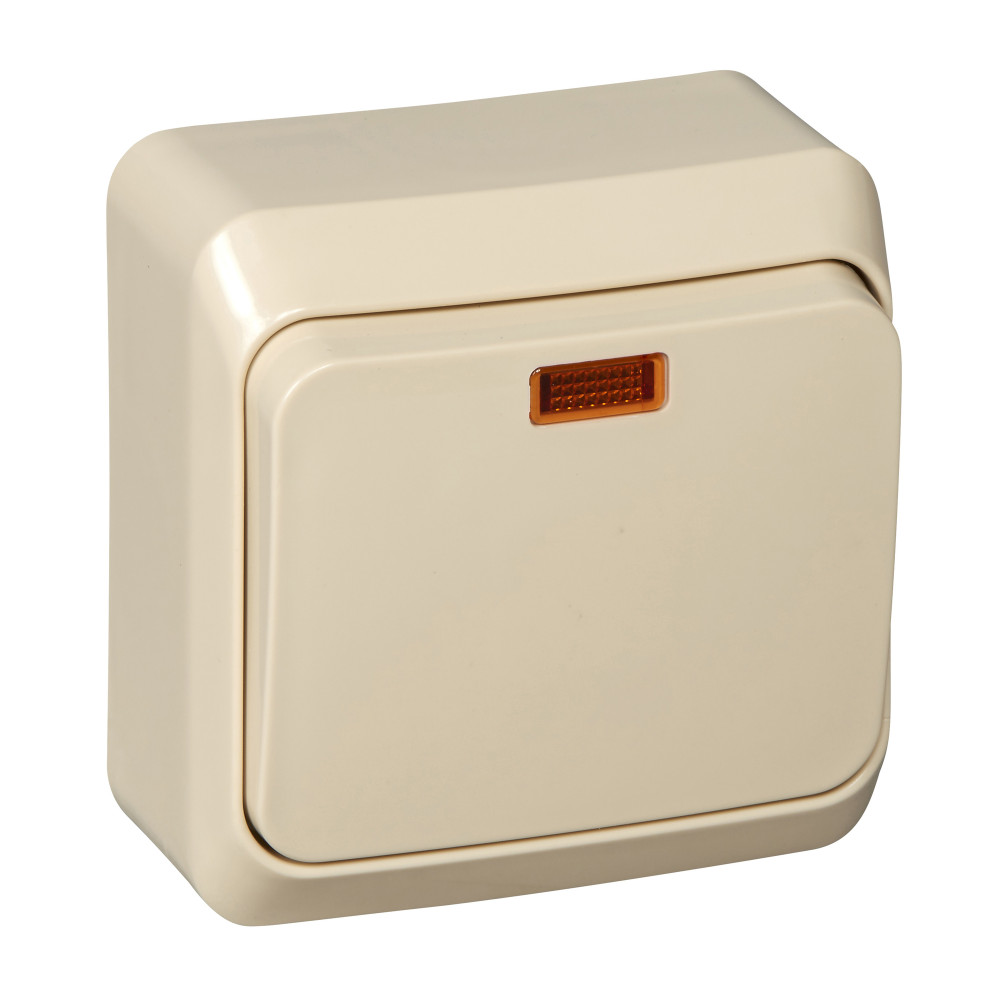 Изображение товара Светорозетка/Выключатель Systeme Electric Этюд 1-клавишный с подсветкой