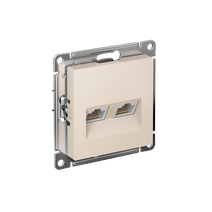 Изображение товара Systeme Electric AtlasDesign Беж Розетка двойная компьютерная RJ45+RJ45, кат.5E, механизм