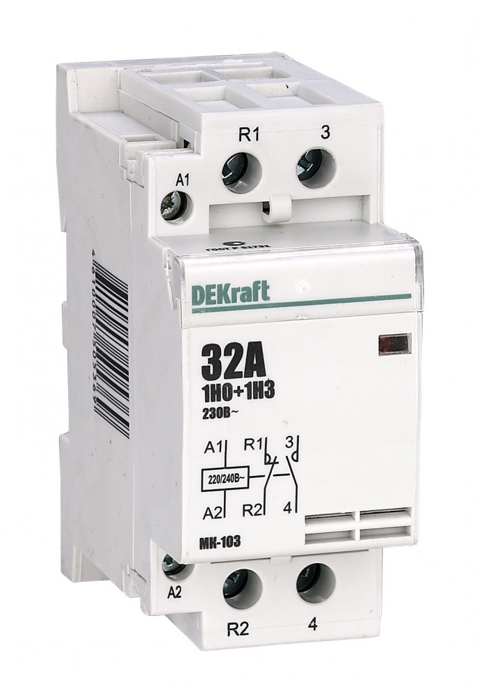 Изображение товара Dekraft Модульный контактор 1НО+1НЗ 40А 230В МК-103