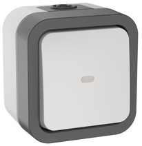 Изображение товара IEK TORS Переключатель однокл. с ин. 10А IP55 TS202 белый
