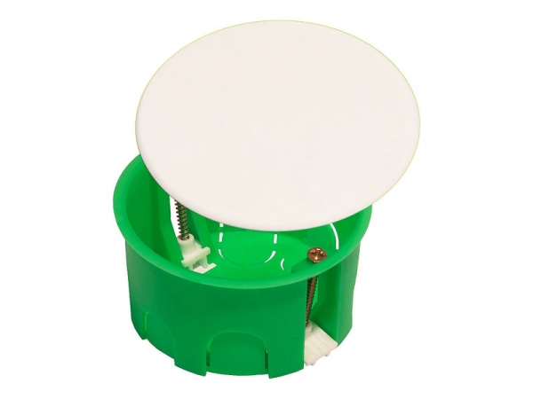 Изображение товара Hegel Коробка разветвительная д/полых стен с крышкой, внутр разм 86х45 мм, ниша:80х45 мм, круг, пласт. лапки, IP30