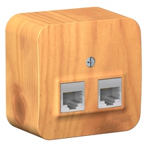 Изображение товара Systeme Electric Blanca наруж Ясень Розетка 2-ая компьютерная RJ45, кат.5E, изолир. пластина