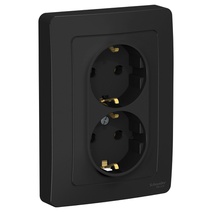 Изображение товара Systeme Electric Blanca внутр Антрацит Розетка 2-ая с/з без шторок, 16А, 250В