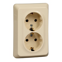 Изображение товара Systeme Electric Этюд Крем Розетка 2-ая с/з без шторок 16А 250B