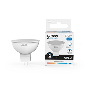 Изображение товара Gauss Лампа Elementary MR16 5.5W 470lm 6500К GU5.3 LED