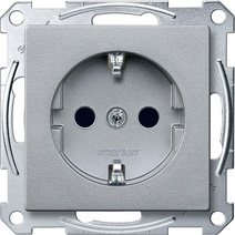 Изображение товара Schneider Electric Merten SM Алюминий Розетка с/з с защитными шторками безвинт. зажим