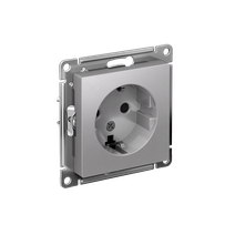 Изображение товара Systeme Electric AtlasDesign Алюминий Розетка с/з со шторками, 16А, механизм