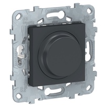 Изображение товара Schneider Electric Unica New Антрацит Светорегулятор LED поворотно-нажимной, универсальный 5-200Вт