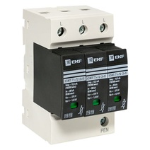 Изображение товара EKF Устройство защиты от импульсных перенапряжений Т1+Т2; Iimp-12,5kA; In-20kA; Uc-275В; 3+0.