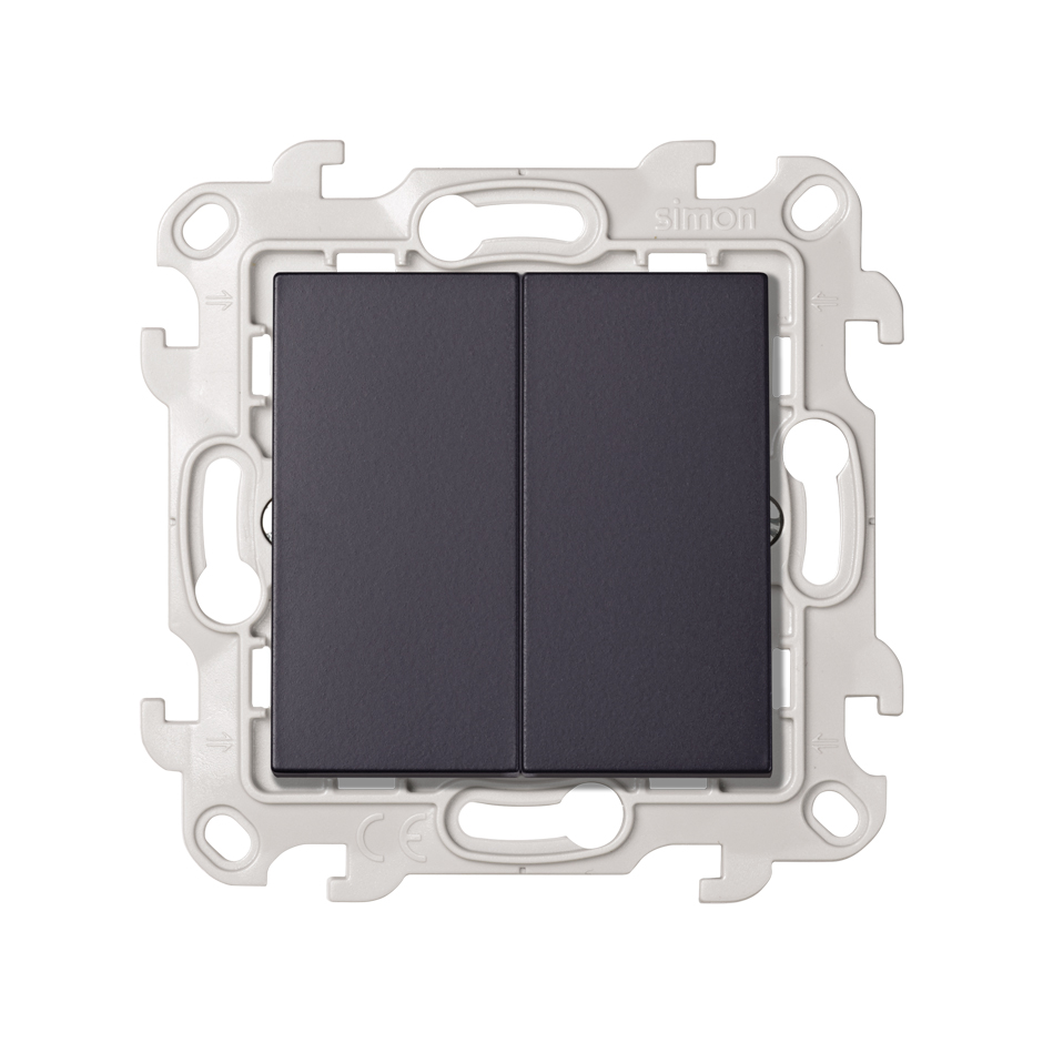 Изображение товара Simon 24 графитный — двухклавишный переключатель, IP20