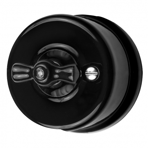 Изображение товара BIRONI Лизетта Керамика Черный Выключатель перекрестный 1-кл