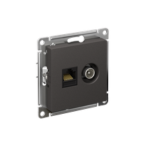 Изображение товара Systeme Electric AtlasDesign Базальт Розетка двойная ТВ + компьютерная RJ45, кат. 5Е