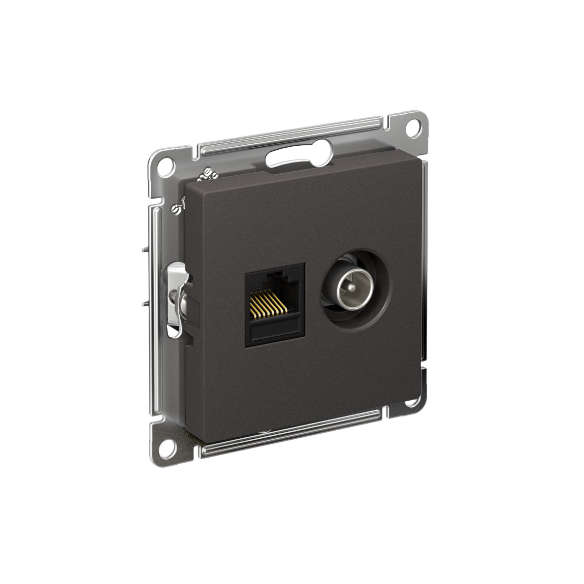 Изображение товара AtlasDesign Базальт: двойная розетка с RJ45 и TV, Cat 5e