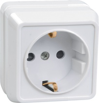 Изображение товара GENERICA OKTAVA РС20-3-ОБ Розетка 1местн. c з/к 16А откр.уст. (белый)