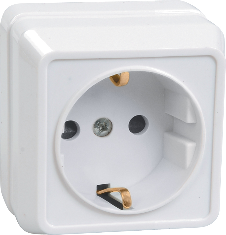 Изображение товара OKTAVA РС20-3-ОБ: розетка открытой установки, 1x16 А, белая