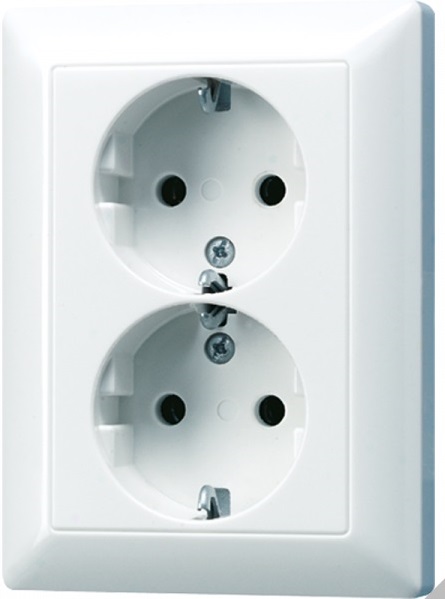 Изображение товара Розетка JUNG DIY EcoProfi 2-ая с/з моноблок Белая