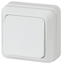 Изображение товара Intro Выключатель Quadro 2-101-01 одноклавишный 10А-250В, IP20, ОУ, белый