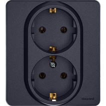 Изображение товара Legrand/Daccord INSPIRIA Антрацит Розетка 2 x 2К+З - немецкий стандарт - 16 А - 250 В.