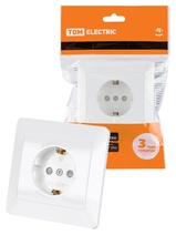 Изображение товара Розетка Ильмень 2P+Z 16А 250В белая c защитной крышкой Изображение товара Розетка Ильмень 2P+Z 16А 250В белая c защитной крышкой