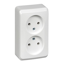 Изображение товара Systeme Electric Этюд наруж Бел Розетка 2-ая бе з/з без шторок