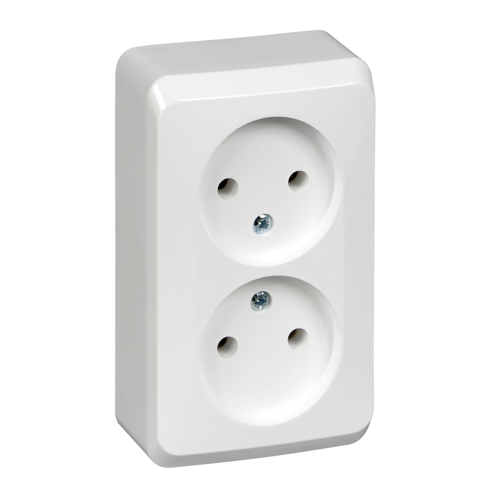 Изображение товара Розетка Systeme Electric Этюд 2-постовая без заземления