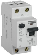 Изображение товара IEK GENERICA УЗО ВД1-63 2Р 25А 30мА