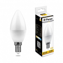 Изображение товара Feron Лампа светодиодная, (7W) 230V E14 2700K C37, LB-97