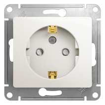 Изображение товара Systeme Electric Glossa Перламутр Розетка с/з со шторками, 16А