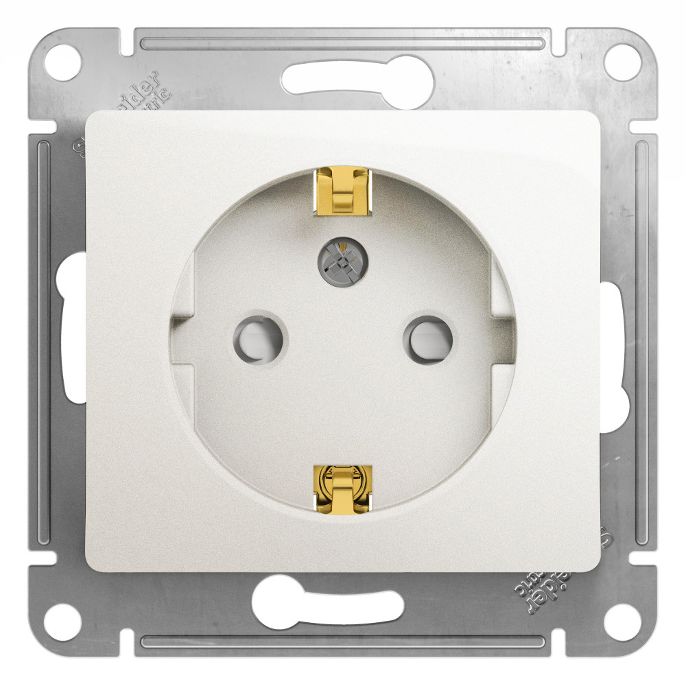 Изображение товара Systeme Electric Glossa Перламутр Розетка с/з со шторками, 16А