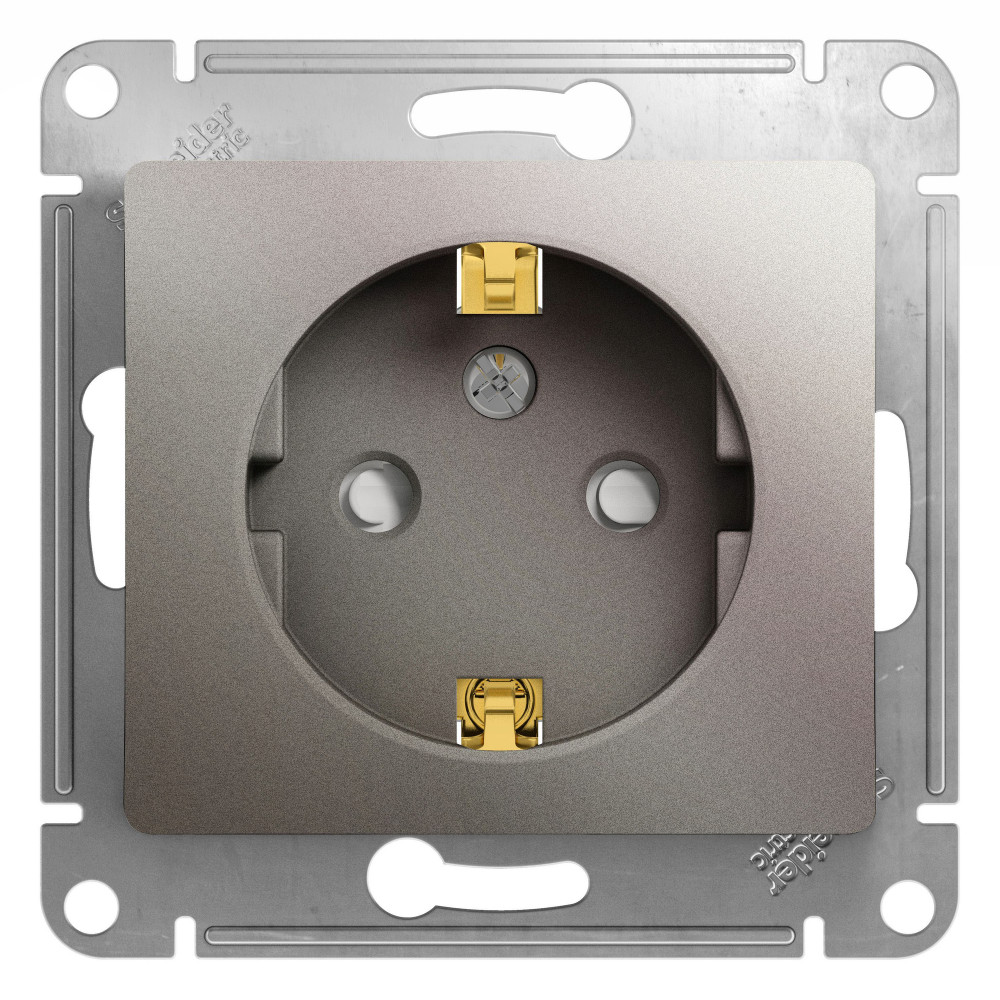 Изображение товара Systeme Electric Glossa Платина Розетка с/з со шторками