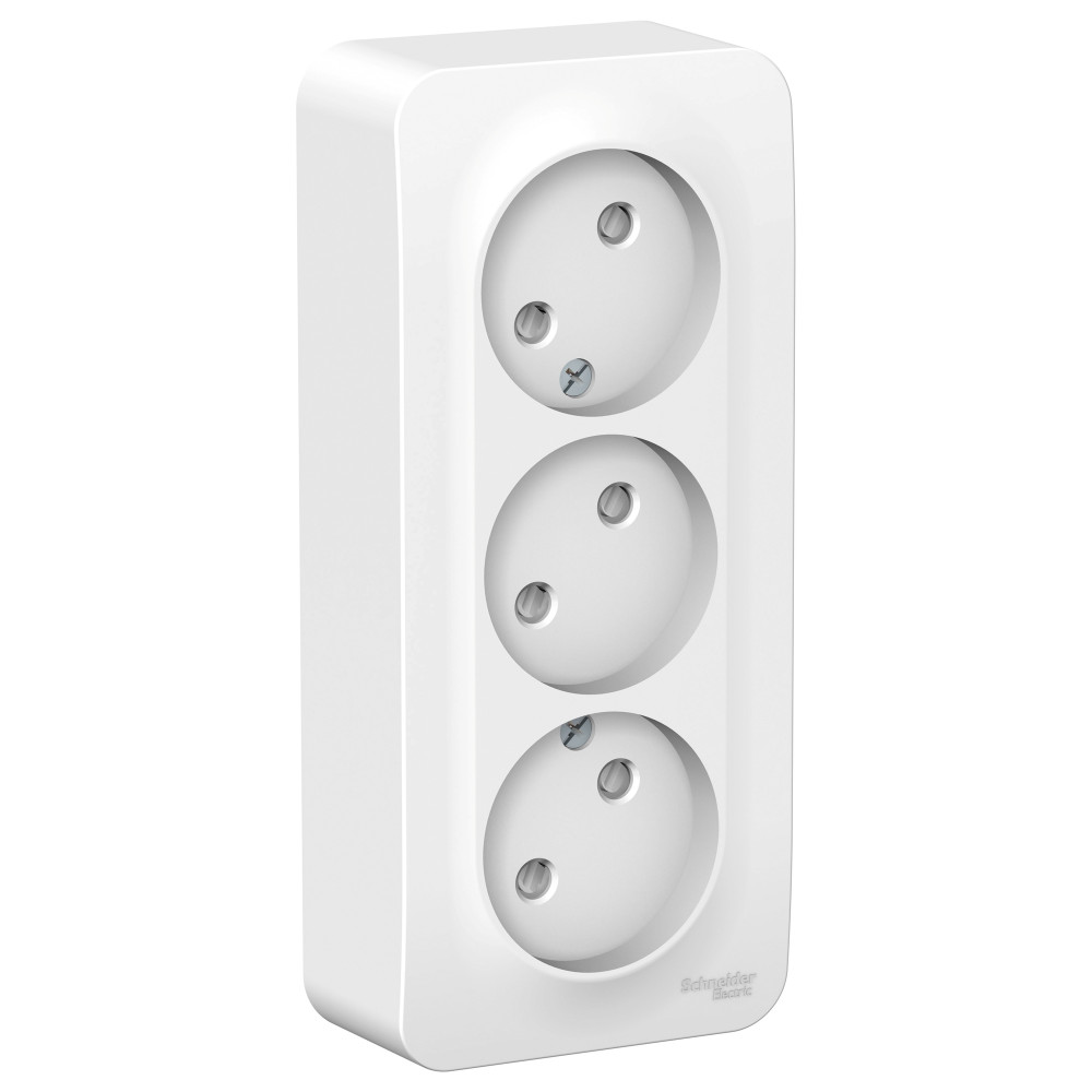 Изображение товара Systeme Electric Blanca наруж Бел Розетка 3-ая б/з со шторками 16А, 250В, изолир. пластина