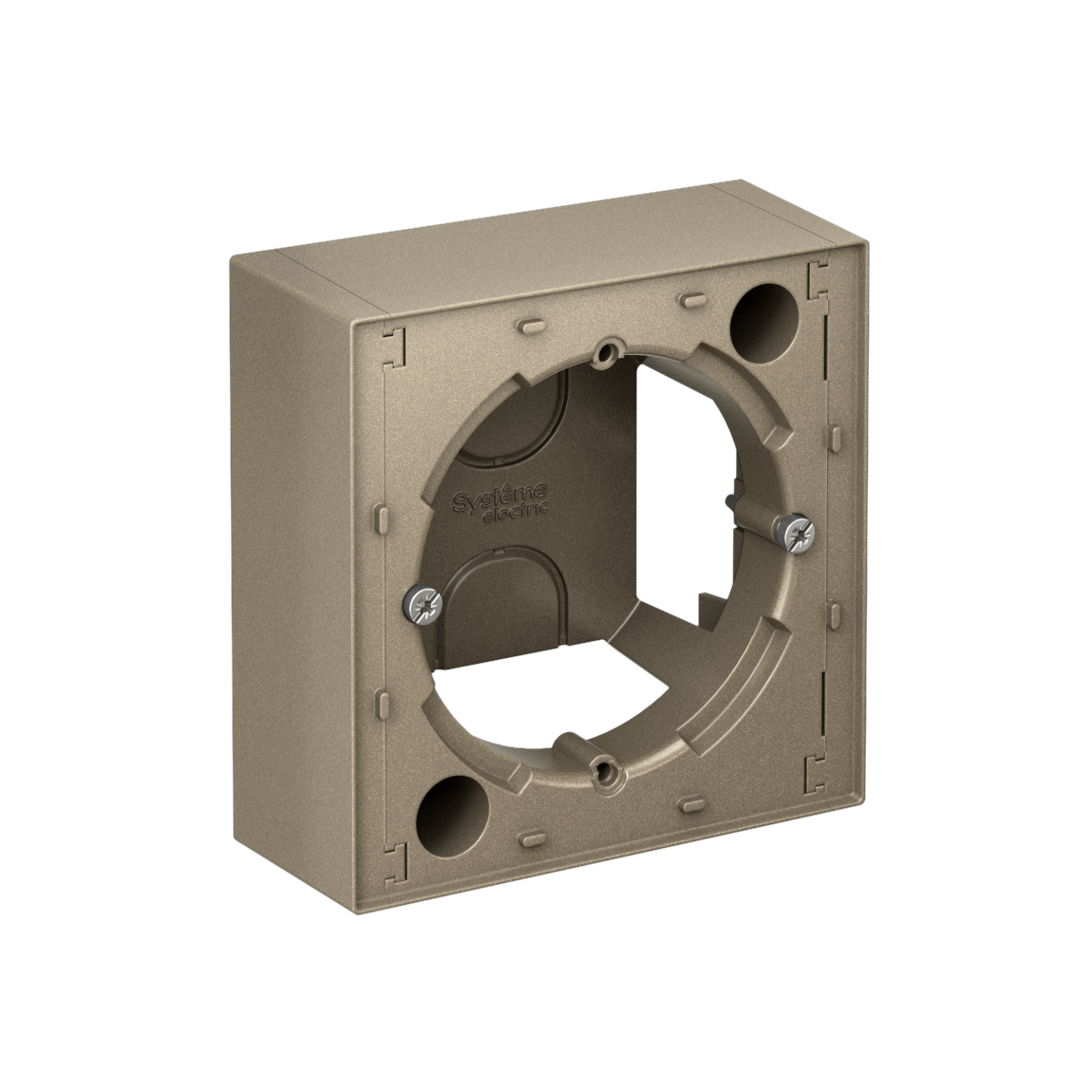 Изображение товара Коробка Systemе Electric AtlasDesign Шампань для наружного монтажа — устойчивый к царапинам ABS