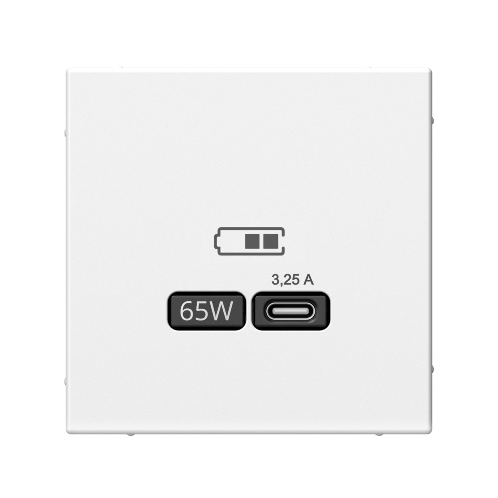 Изображение товара Systeme Electric ArtGallery Белый USB-C 65W розетка с двумя выходами QC PD