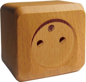 Изображение товара Systeme Electric Этюд наруж Дача Темный бук Розетка 1-ая б/з без шторок