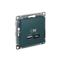 Изображение товара Systeme Electric AtlasDesign Изумруд USB A+С, 5В/2,4 А, 2х5В/1,2 А, механизм
