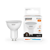 Изображение товара Gauss Лампа Elementary MR16 11W 850lm 3000K GU10 LED 1/10/100