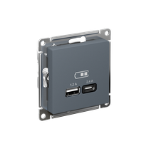 Изображение товара Systeme Electric AtlasDesign Грифиль USB A+С, 5В/2,4А, 2х5В/1,2А, механизм