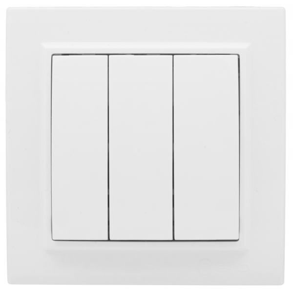 Изображение товара EKF Basic Минск Белый Выключатель 3-кл, 10А, СП.