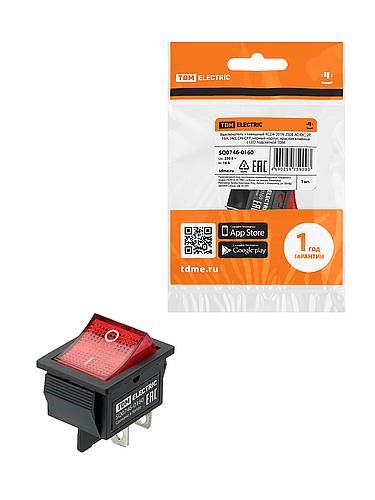 Изображение товара TDM KCD4-201N - кнопка с LED-подсветкой, 250 В AC/DC, 2P, 16 А