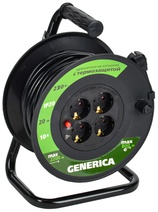 Изображение товара IEK GENERICA Катушка УК20 с т/з 4 места 2P+PE/20м 3х1,0мм2