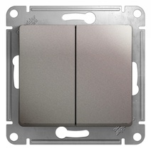 Изображение товара Systeme Electric Glossa Платина Переключатель 2-клавишный, сх.6,10AX