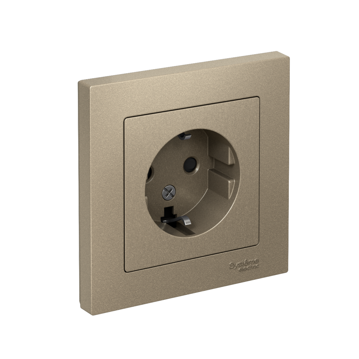 Изображение товара Systeme Electric AtlasDesign Шампань Розетка с/з со шторками, 16А, в сборе Изображение товара Systeme Electric AtlasDesign Шампань Розетка с/з со шторками, 16А, в сборе