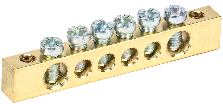 Изображение товара IEK PEN шина земля-ноль 6х9 мм, 6/2, латунь, 10 шт