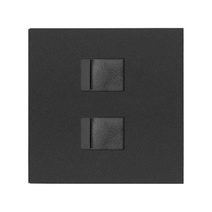 Изображение товара Simon 100 Черный матовый Накладка розетки 2xRJ45
