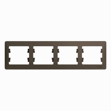 Изображение товара Рамка Glossa Systeme Electric Шоколад 4-постовая горизонтальная